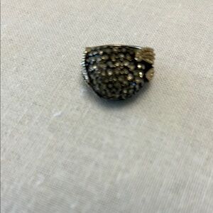 Elegant Black and Gold Statement Ring